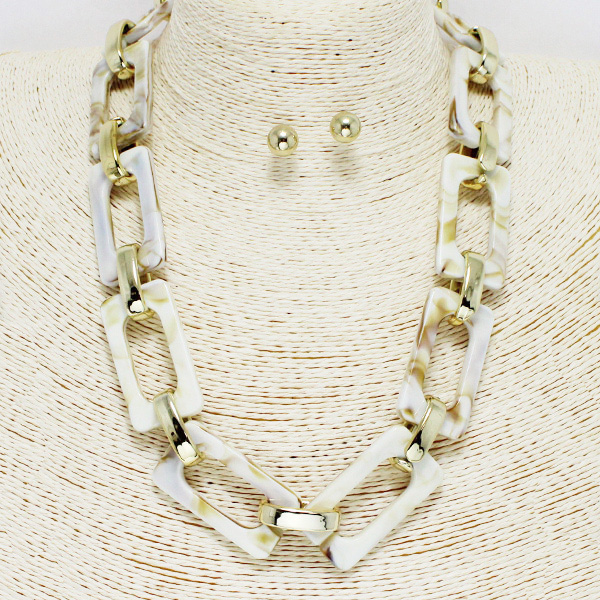88272_Ivory, rectangle celluloid acetate necklace 