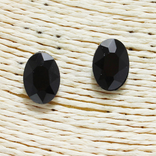 77300_Black, rhinestone stud earring