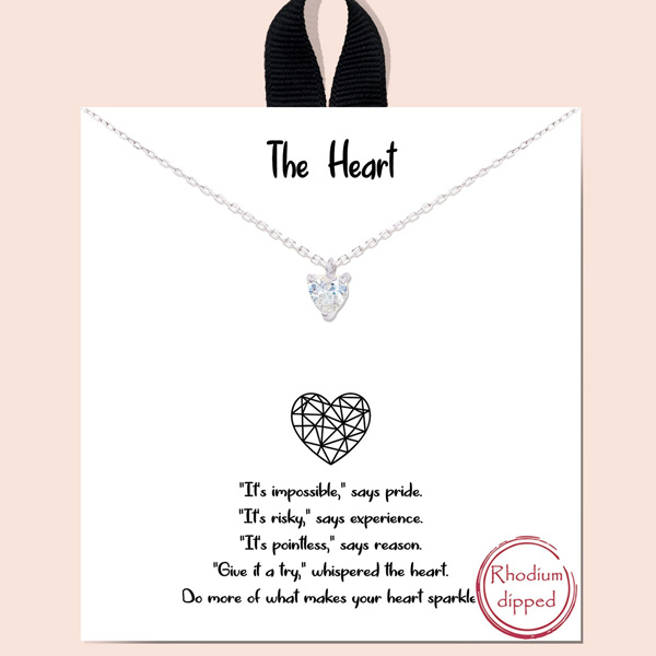77726_Silver, &quotthe heart" necklace/ white gold dipped