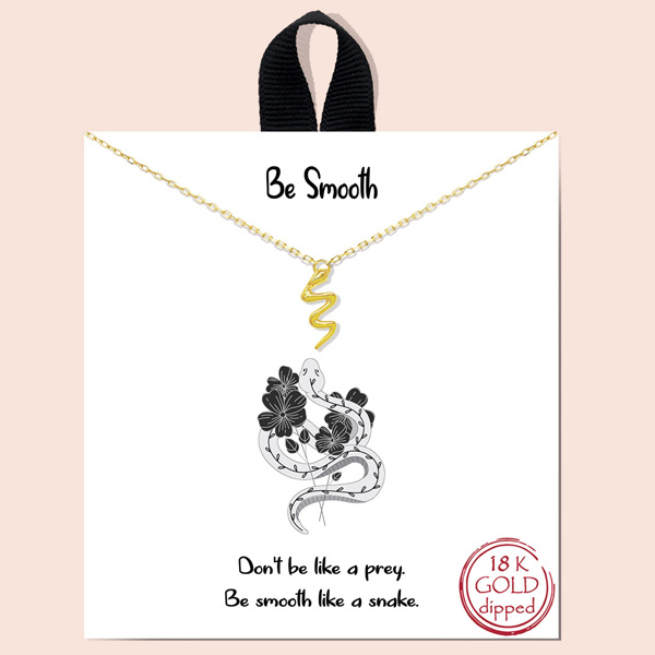 79683_Gold, &quotbe smooth" snake necklace/18k gold dipped