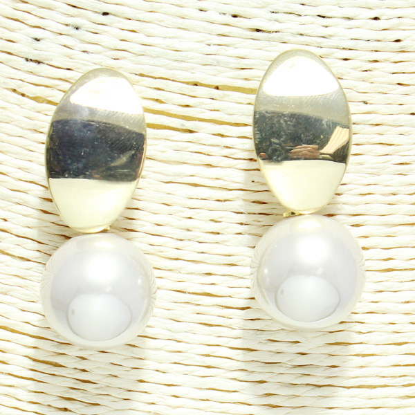 80515_Gold/Cream, pearl earring