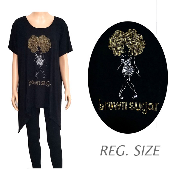 85280_Gold, &quotbrown sugar" crystal embellished t-shirt top