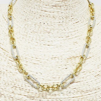 87620_Two tone, designer inspired necklace 