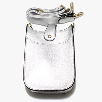 88393_Silver, faux leather crossbody bag 