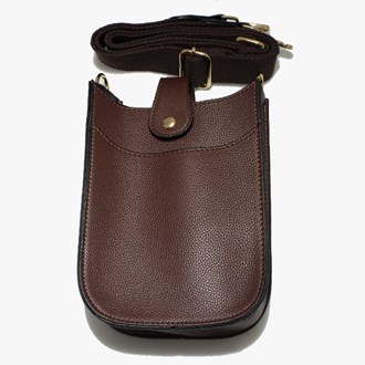 88393_Brown, faux leather crossbody bag 