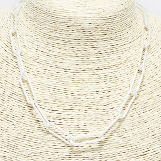 88691_Worn Silver, metal chain link necklace 