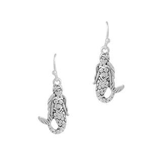 91772_Antique Silver, mermaid metal earring 
