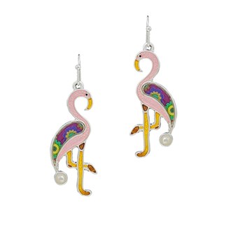 93637_Multi, tropical flamingo epoxy earring 