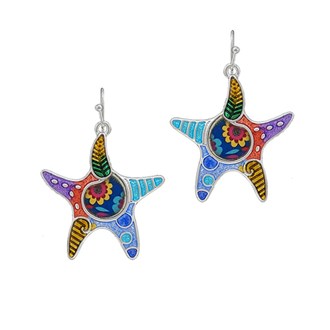 93637_Multi, starfish epoxy earring, sea life, ocean theme
