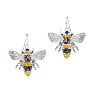 93637_Multi, garden bumble bee epoxy earring 