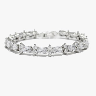 89516_Silver/Clear, cubic zirconia tennis bracelet 