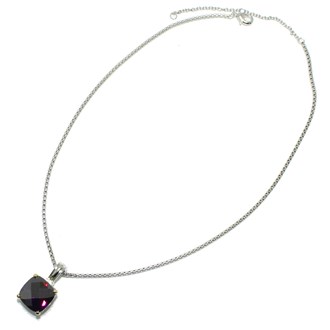87407_Two tone/Purple, designer inspired cubic zirconia pendant necklace 