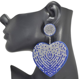 95471_Blue, oversized heart pave rhinestone earring, valentine