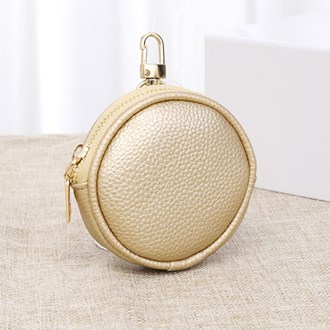 96223_Gold, faux leather coin purse pouch