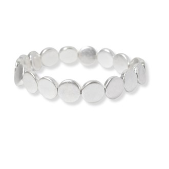 101975_Worn Silver, round metal stretch bracelet 