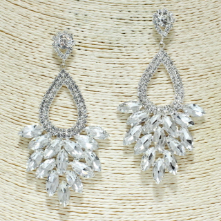 83294_Silver/Clear, crystal rhinestone earring