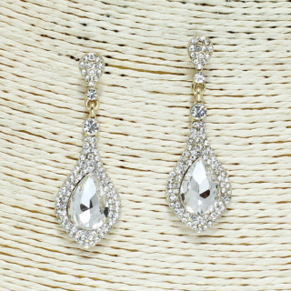 83894_Gold/Clear, crystal rhinestone earring