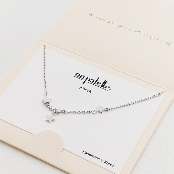87733_Silver, dainty star charm pendant necklace 