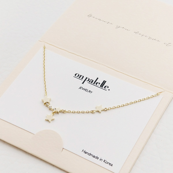 87733_Gold, dainty star charm pendant necklace 