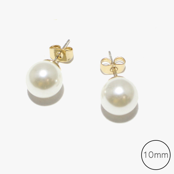 88147_Gold, 925 sterling silver post pearl stud earring 