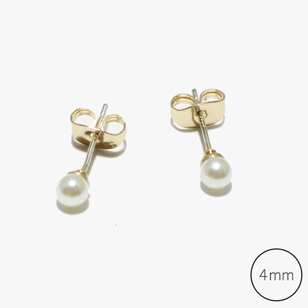88150_Gold, 925 sterling silver post pearl stud earring 