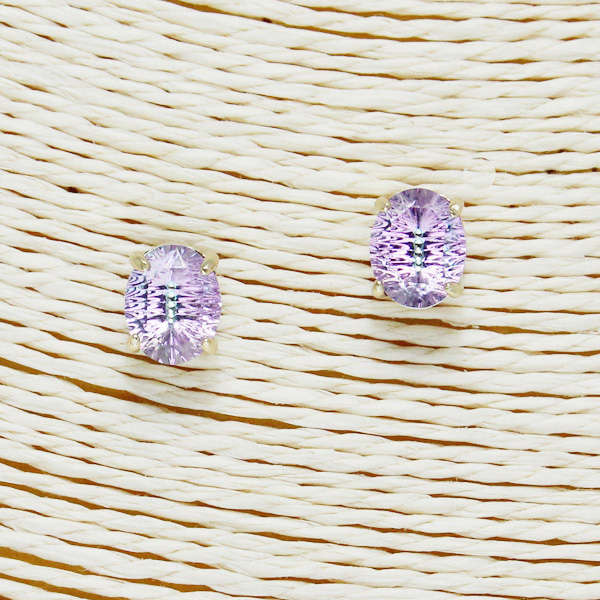 85987_Purple AB, oval stone stud earring