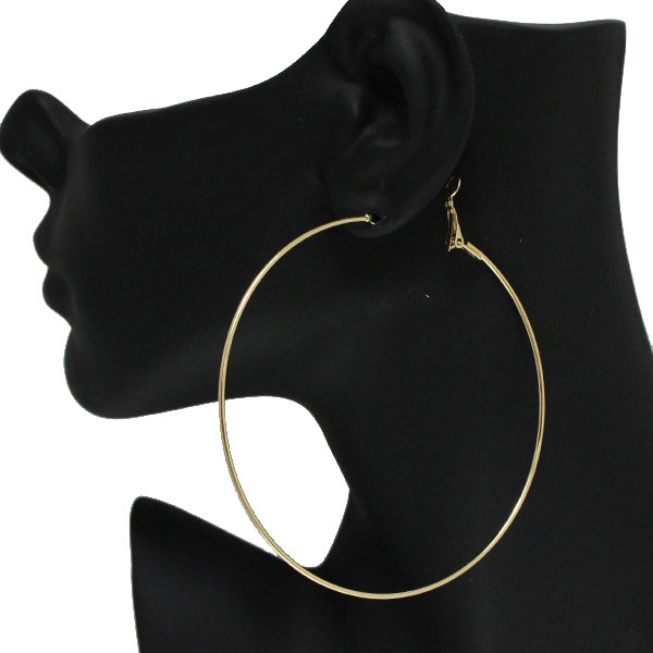 86841_Gold, 80mm* thin round hoop earring 
