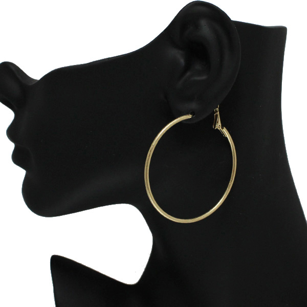 86856_Worn Gold, 50mm* round hoop earring 