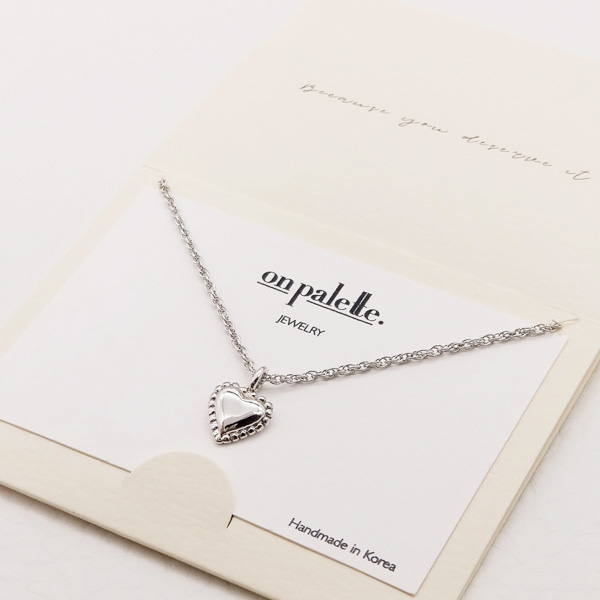 87272_Silver, dainty heart pendant necklace