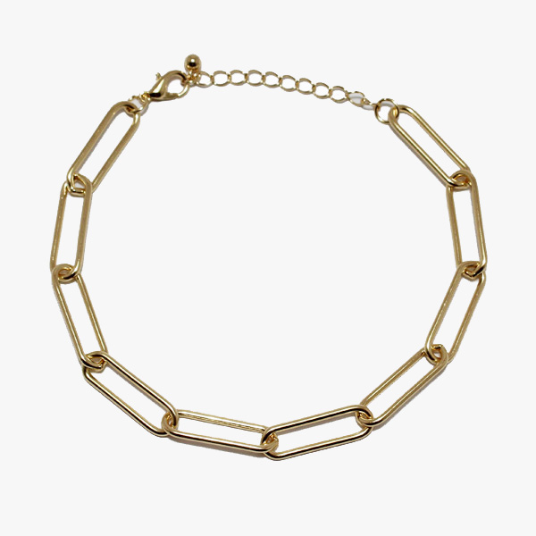 88747_Gold, clip metal chain bracelet 