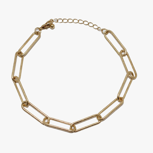 88747_Worn Gold, clip metal chain bracelet 