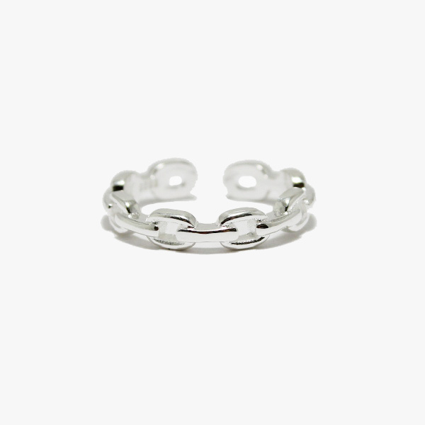 88899_Silver, chain link ONE SIZE ADJUSTABLE RING