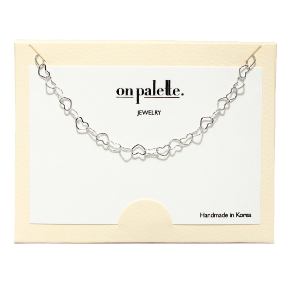 90214_Silver, dainty multi valentines heart necklace 