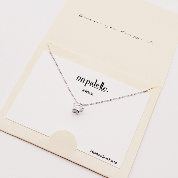 90250_Silver, dainty star pendant necklace