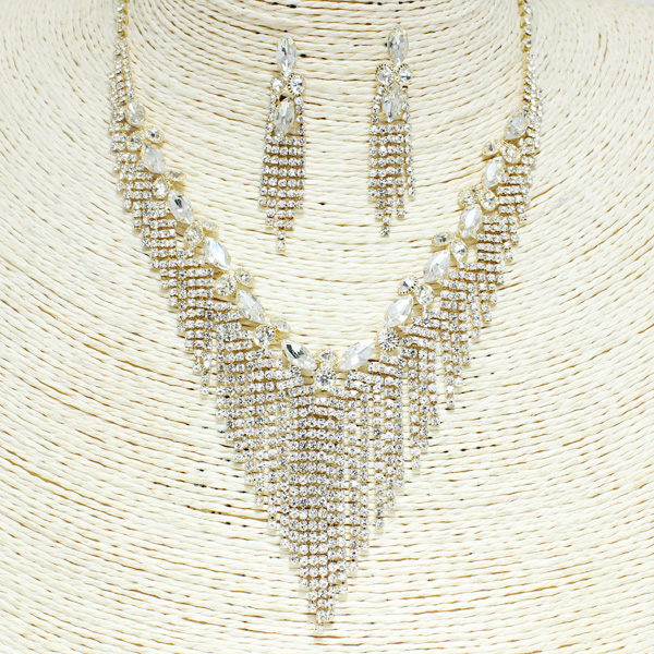 80739_Gold, rhinestone necklace