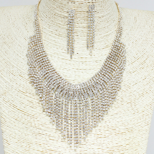 80740_Gold, rhinestone necklace
