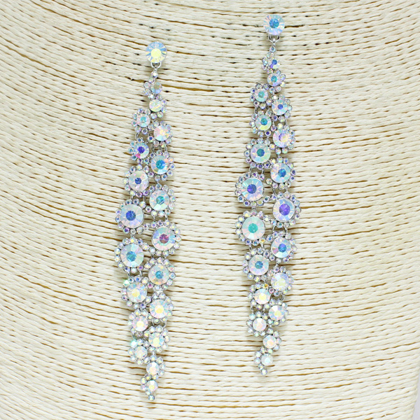 82285_Silver/AB #3AB, crystal rhinestone earring
