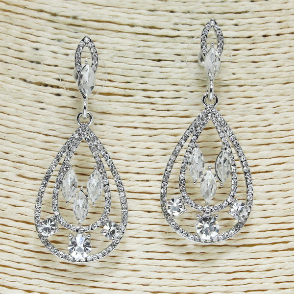 83173_Silver/Clear, crystal rhinestone earring