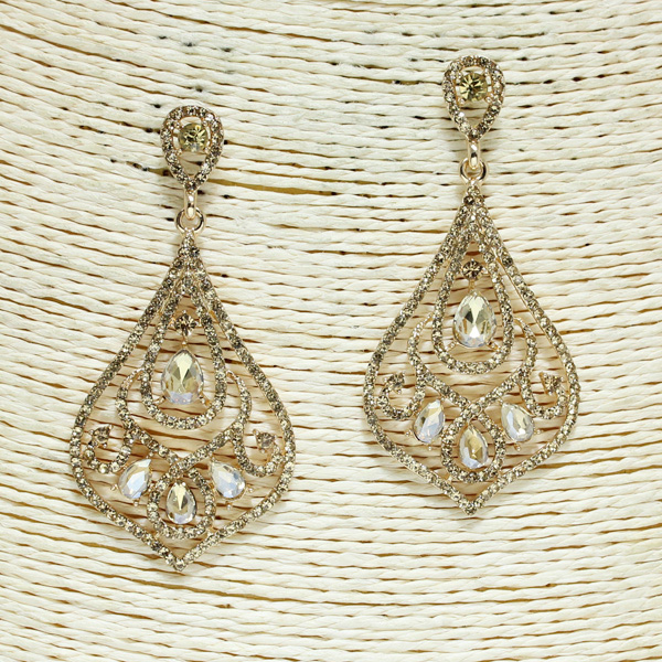 83628_Gold/Topaz, crystal rhinestone earring