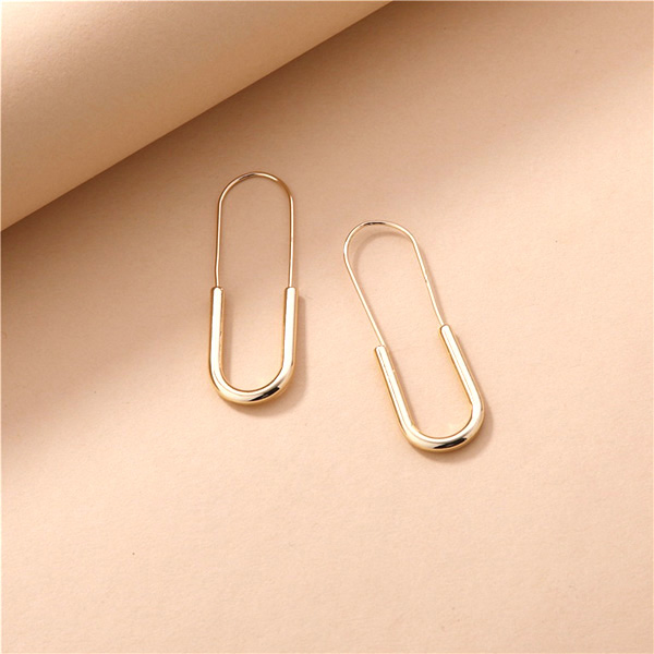84502_Gold, safety pin earring