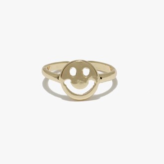 88996_Gold, smile happy face ONE SIZE RING