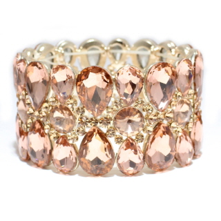 79066_Rose Gold, rhinestone stretch bracelet