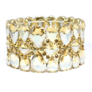 79066_Gold/Topaz, rhinestone stretch bracelet